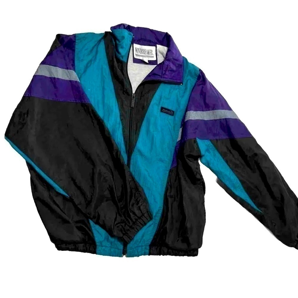 Vintage For The Forward Life Jacket XL Colorful Womens Full Zip Windbreaker Used